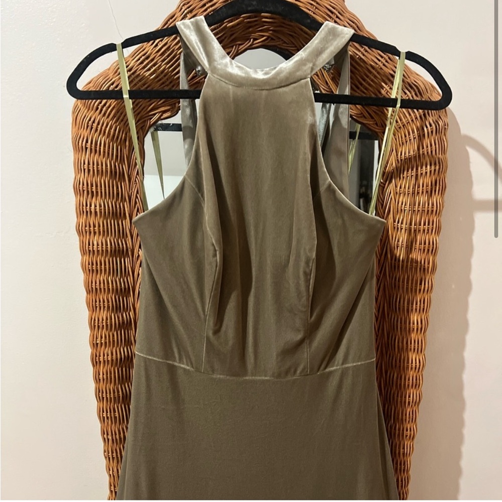 Revelry “silver sage green”” Size 4 velvet dress, perfect for bridesmaid dress